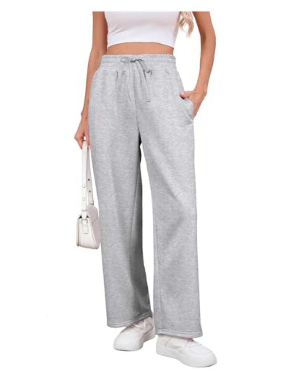 Wide Leg Sweatpants Women Baggy Lounge High Waist Drawstring Joggers with